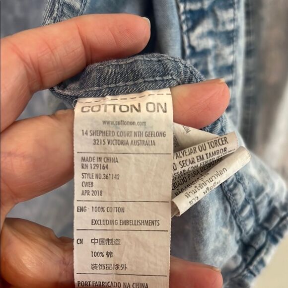 Cotton-On Denim Button-Up Shirt - Picture 4 of 5